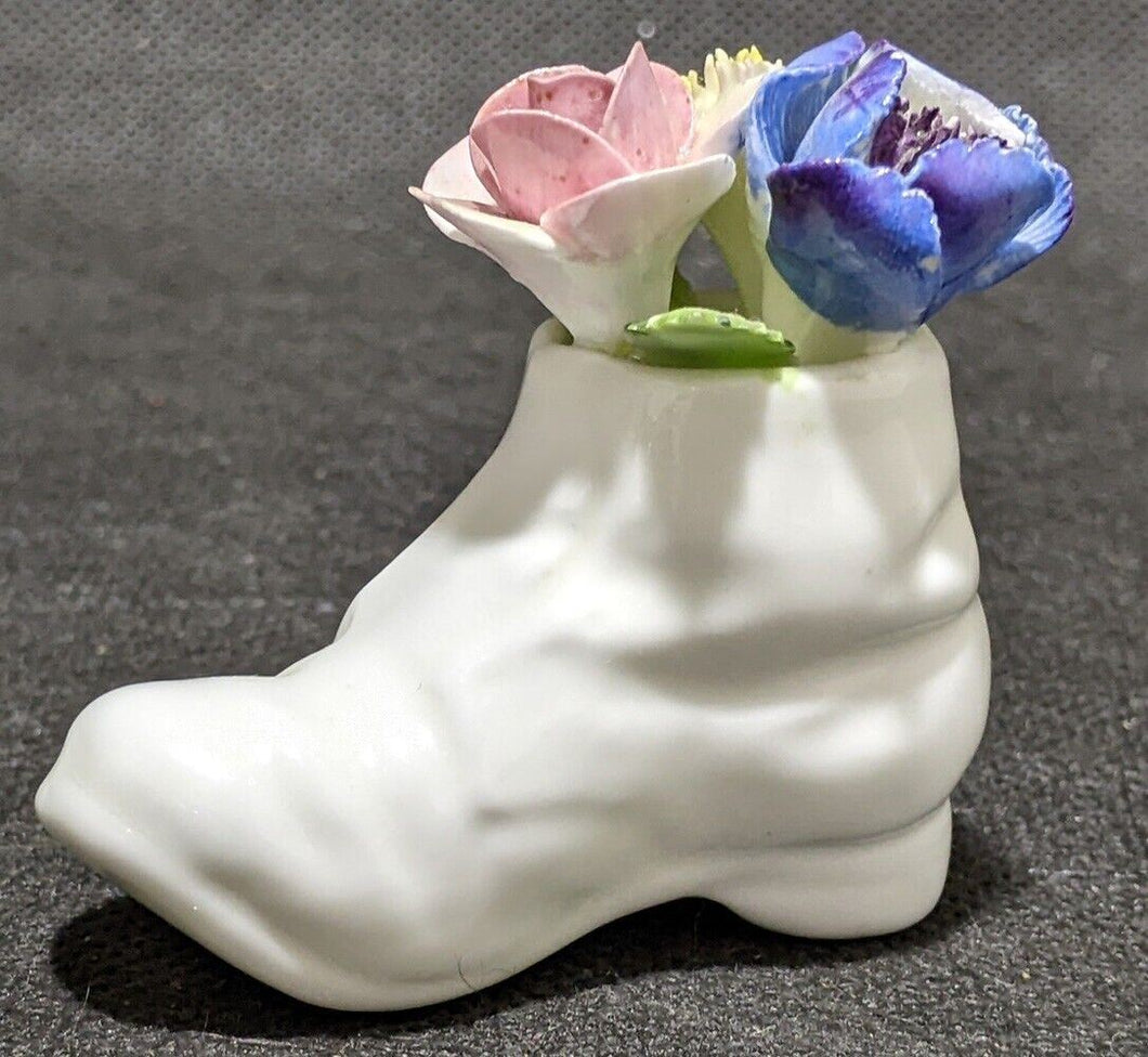 Royal Doulton Bone China Floral Bouquet Boot Figurine - 2
