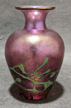 Load image into Gallery viewer, Vintage Signed Art Glass Vase - R. Hill - Iridescent Detail - 5 1/2&quot; High

