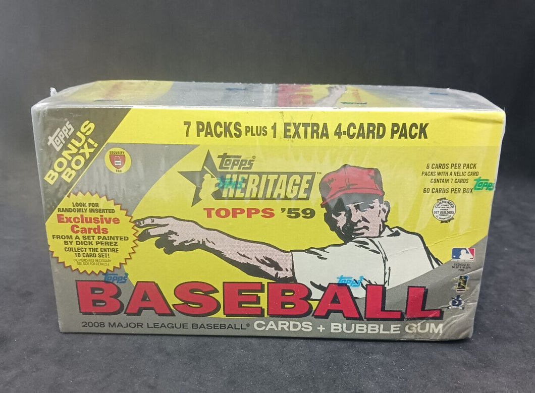 2008 Topps Heritage '59 Baseball Cards Hobby High#s 7+1 Extra Packs Box (Sealed)