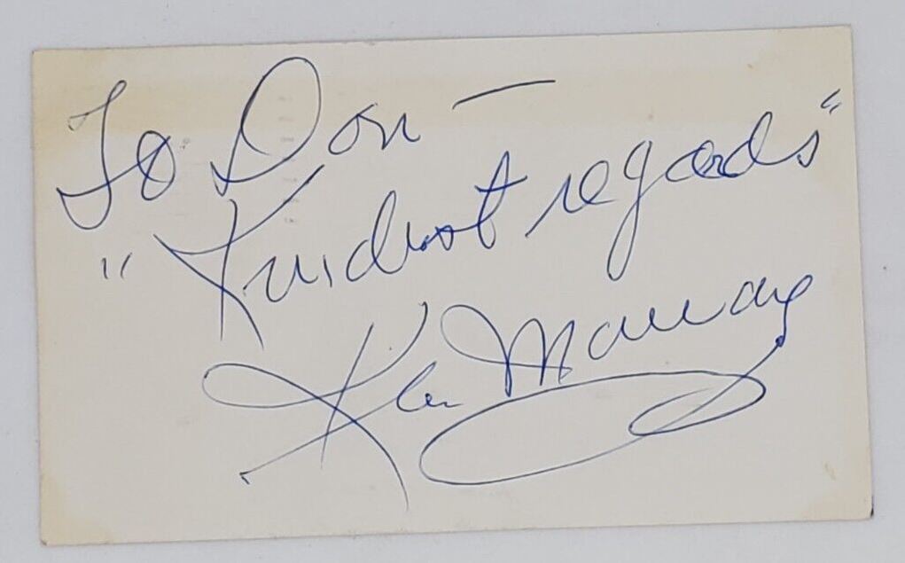 Hollywood Entertainer Ken Murray Autographed Note