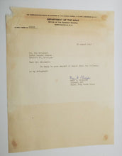 Load image into Gallery viewer, 1948 Military Letter Chief Army Nurse Corps Mary  G. Phillips
