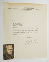 Load image into Gallery viewer, 1948 Military Letter Brigadier General John K. Rice War Department Special Staff

