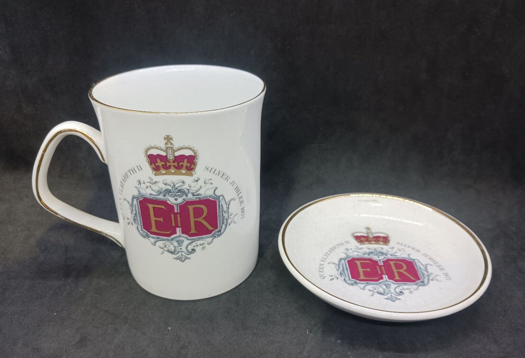 1977 Queen Elizabeth II Silver Jubilee Fine Bone China Cup and Plate