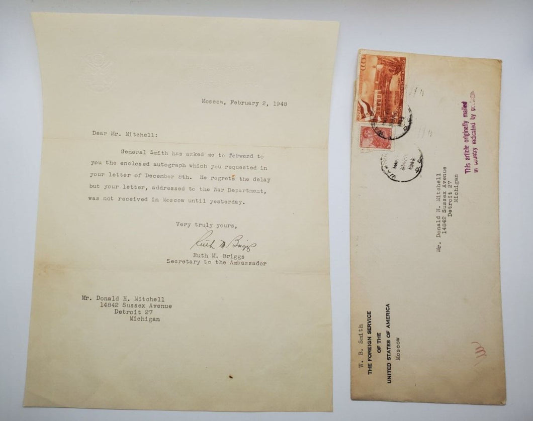 1948 Military Letter Rear Admiral Allan Smith