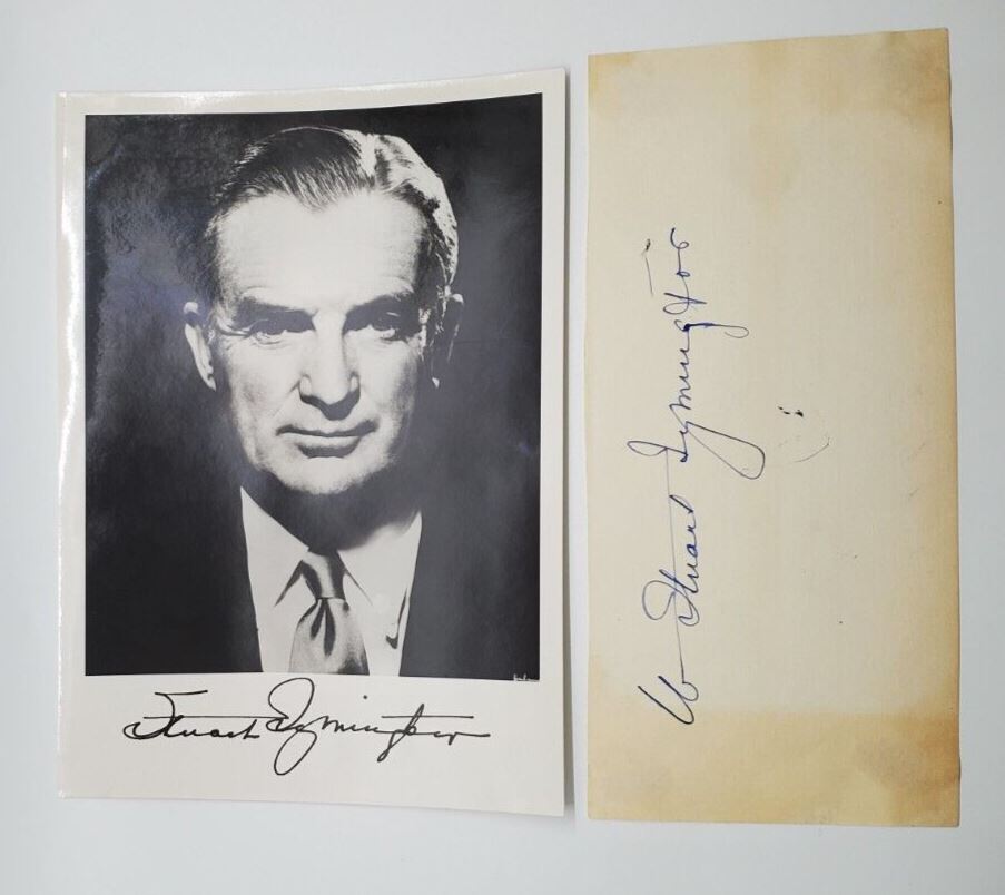 Military Autograph W. Stuart Symington w/ signed photograph