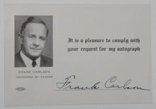 Load image into Gallery viewer, Frank Carlson Autograph (Governor of Kansas, 1947-1950)
