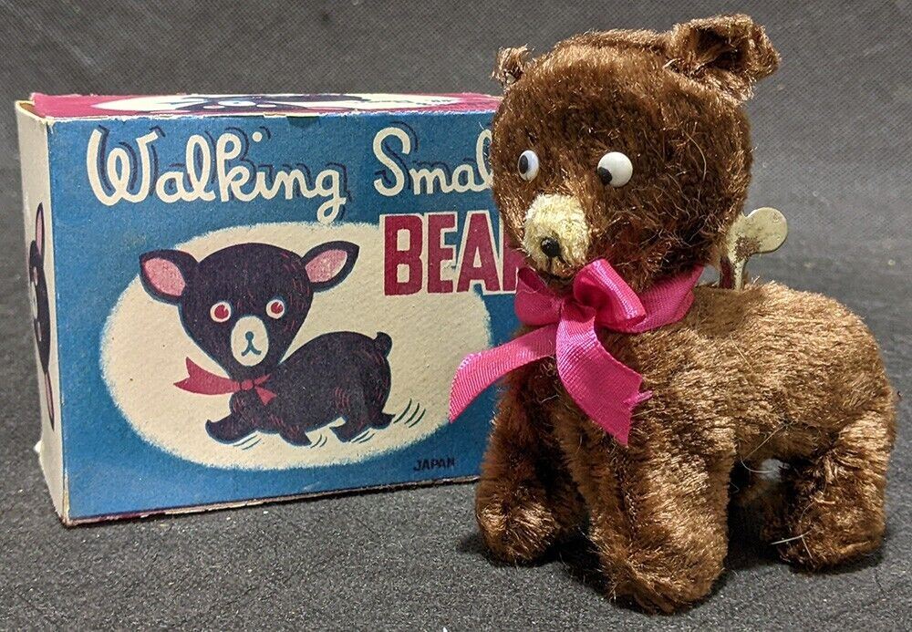 Vintage Walking Small Bear With Original Box - Made in Japan