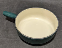Load image into Gallery viewer, Green Enameled Cast Iron Sauce Pan - Made in France - No Lid
