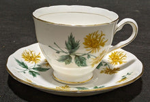 Load image into Gallery viewer, Colclough Bone China Tea Cup &amp; Saucer -- Golden Floral Sprig Design
