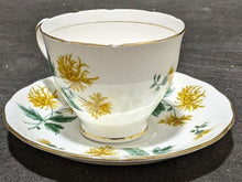 Load image into Gallery viewer, Colclough Bone China Tea Cup &amp; Saucer -- Golden Floral Sprig Design
