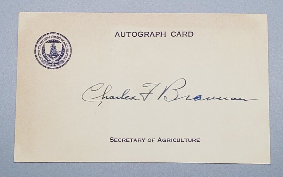 Autograph Secretary of the Agriculture Charles F. Brannan Signed