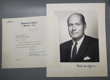 Load image into Gallery viewer, 1966 Autographed Photograph Attorney General Nicholas deB. Katzenbach Signed
