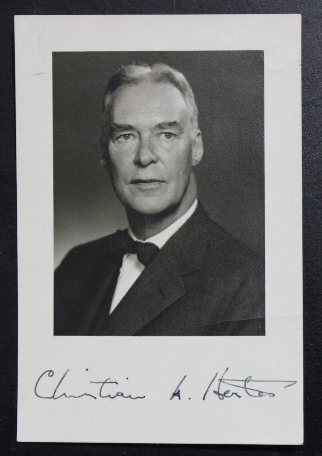 Christian Herter Autograph (Governor of Massachusetts, 1953-1957)