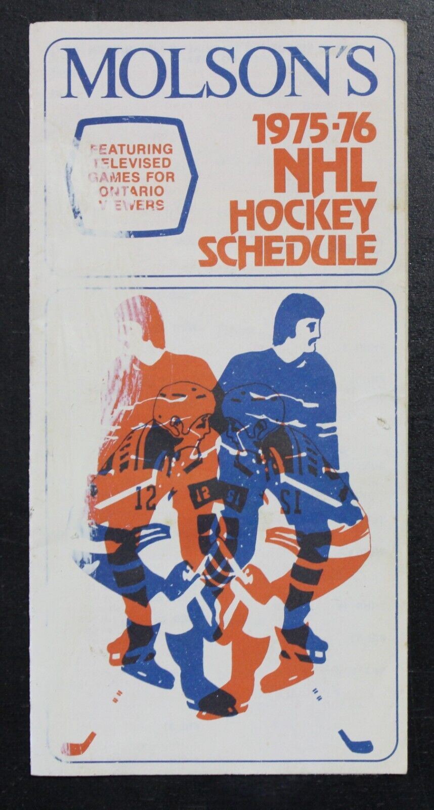 1975-76 Molson's NHL Hockey Schedule