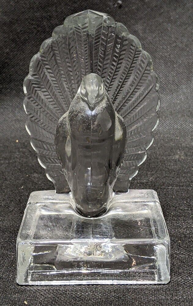 Pressed Glass Dove / Peacock Book End - Only One