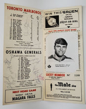 Load image into Gallery viewer, 1969 Marlboros / Oshawa Signed Program with Photo Insert Terry O&#39;Reilly
