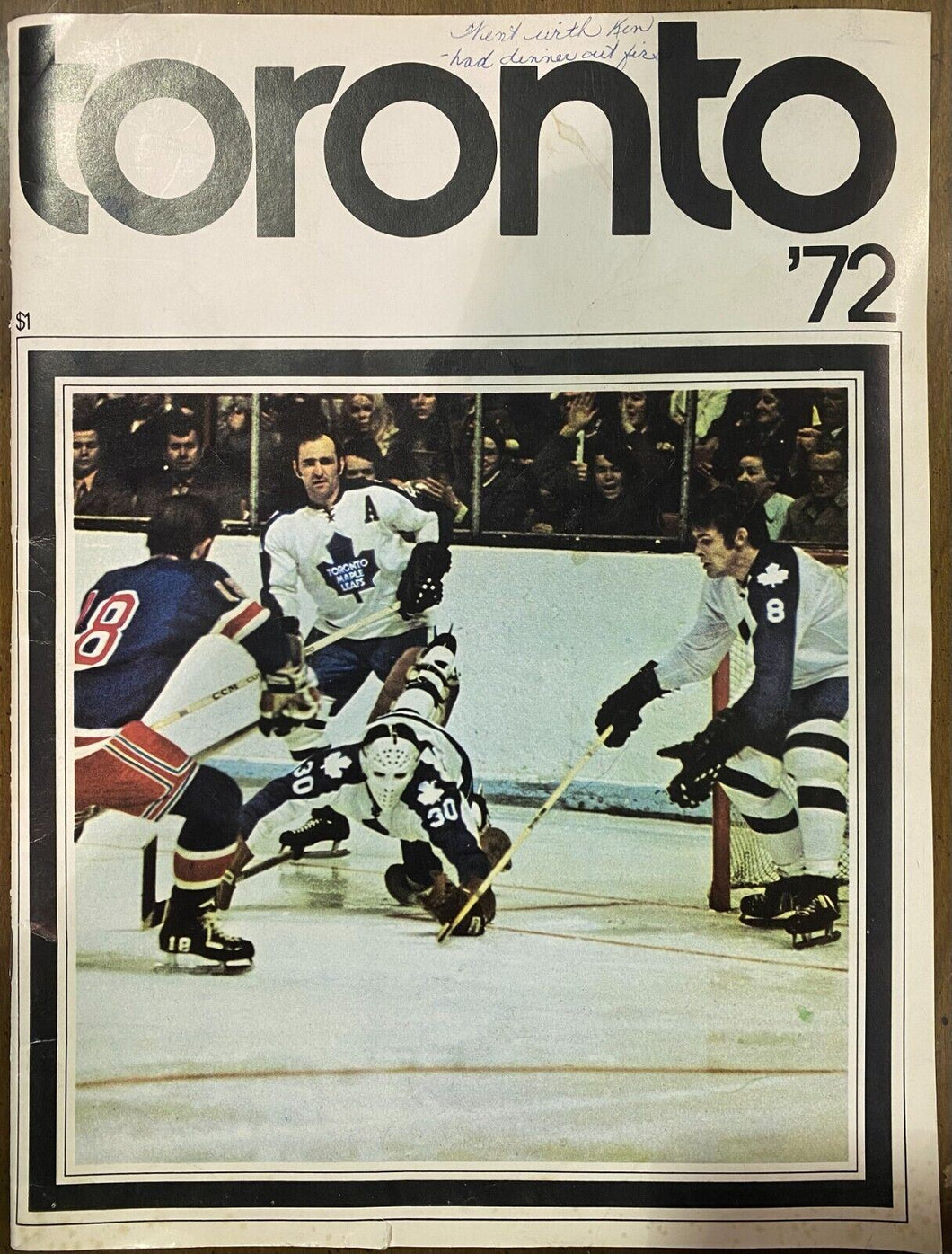 1972 Maple Leafs Program With Insert Hockey Magazine