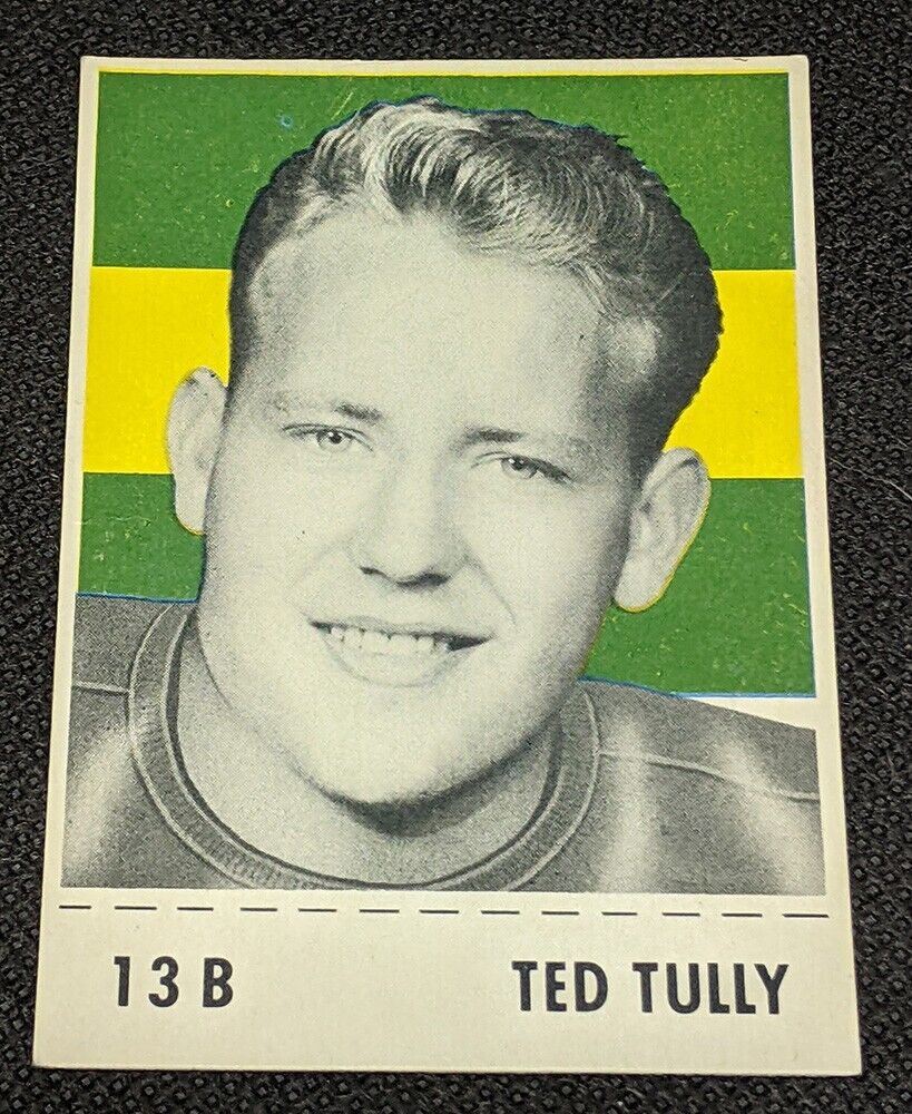 1956 Shredded Wheat Ted Tully CFL Football Card, 13B - Edmonton Eskimos