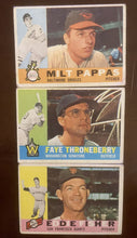Load image into Gallery viewer, 1960 Topps baseball cards Fisher, Throneberry, Pappas Lot of 3
