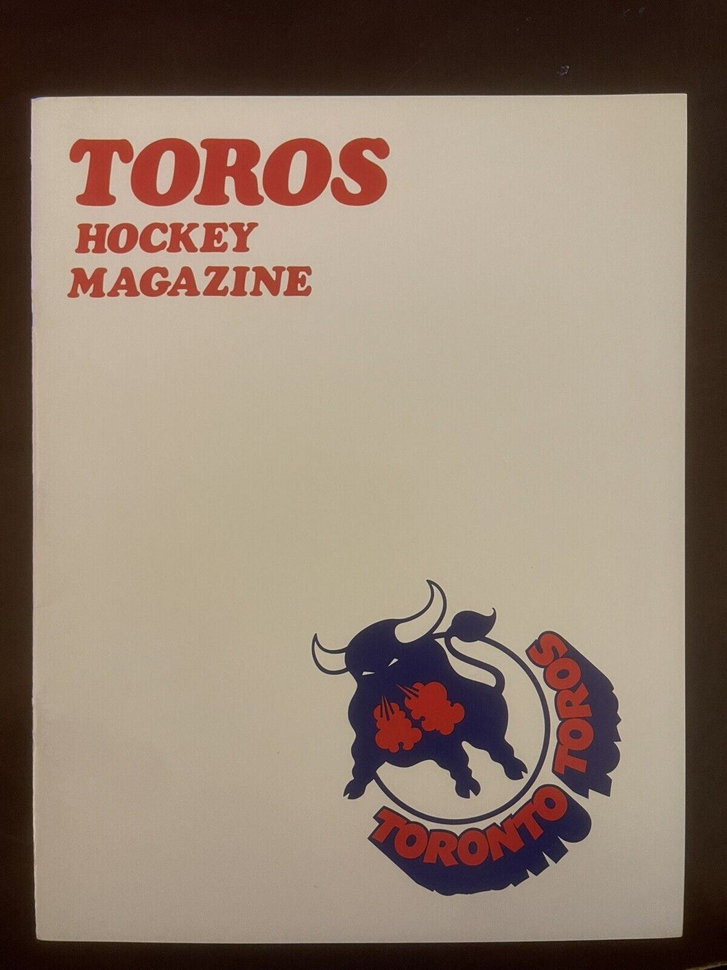 1975 Toronto Toros Hockey Magazine White Cover