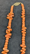 Load image into Gallery viewer, Vintage Pink / Orange Coral Bead &amp; Stick Strand Necklace - 18&quot;
