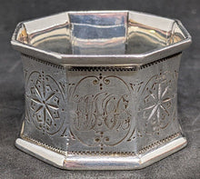 Load image into Gallery viewer, Vintage Monogrammed Sterling Silver Octagonal Napkin Ring
