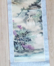 Load image into Gallery viewer, Chinese Watercolour Scroll - Coastal Setting w/ Foliage
