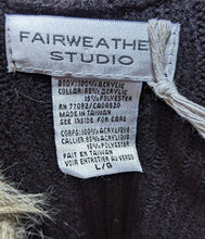 Load image into Gallery viewer, Dark Brown Sweater Jacket With Removable Fur Collar by Fairweather
