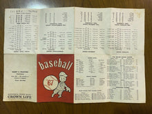 Load image into Gallery viewer, 1967 MLB Baseball Schedule PCL International League
