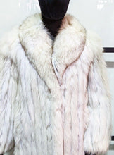 Load image into Gallery viewer, Vintage Saga Fox Fur Women&#39;s Jacket - Size 12 - White /Beige / Grey Blend
