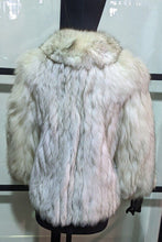 Load image into Gallery viewer, Vintage Saga Fox Fur Women&#39;s Jacket - Size 12 - White /Beige / Grey Blend
