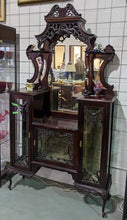 Load image into Gallery viewer, Incredible Mirrored Back Crown Top Display Cabinet - As Is
