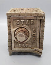 Load image into Gallery viewer, Vintage White Metal Star Safe Combination Coin Bank
