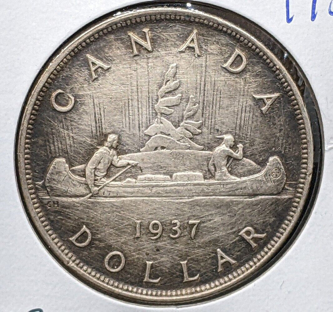 1937 Canadian Silver $1 Dollar Coin