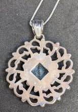 Load image into Gallery viewer, Sterling Silver &amp; Blue Stone Pendant on Chain - Stamped Nepal - 18&quot;

