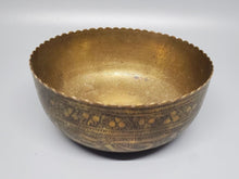 Load image into Gallery viewer, Heavily Detailed Small Brass Bowl
