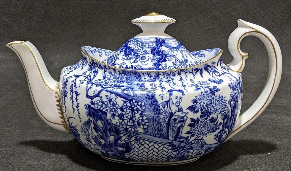 Vintage Royal Crown Derby Blue Mikado Tea Pot