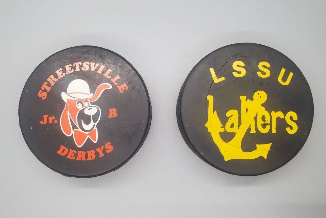 Hockey Pucks Lot - Lake Superior State University & Streetsville Derbys