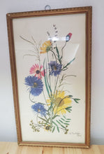 Load image into Gallery viewer, Antique Framed Flowers Print - Signed - F
