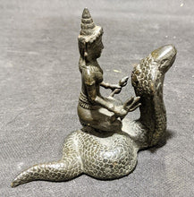 Load image into Gallery viewer, Vintage Bronze Thai Statue - Vishnu Riding Naga - 5&quot; x 4.25&quot;
