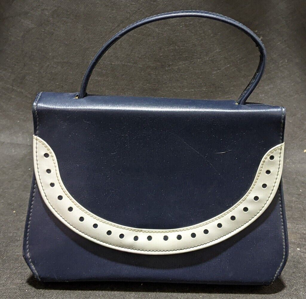 Vintage Blue & White Cute Little Handbag - As Is