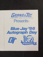 Load image into Gallery viewer, 1986 Blue Jays Autograph Day Card Signed by Jimy Williams Blue Jay Manager
