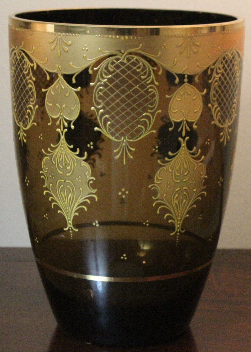 Rich Art Nouveau Bohemian Gold Gilt Vase, 10 1/2