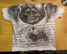 Load image into Gallery viewer, Vintage Tapout X-L Men T-Shirt White, Skull Wings Design 100% Cotton
