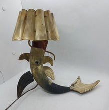 Load image into Gallery viewer, 1980s Bone Fish Statue Electric Plug in Lamp (working)
