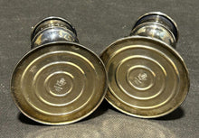 Load image into Gallery viewer, Vintage Silver Plate Birks 4&quot; Tall Candle And Bobeche Pair holders, EX+
