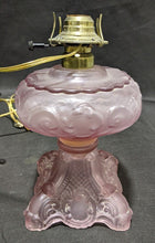 Load image into Gallery viewer, Vintage Pink Depression Glass Electrified Oil Lamp - No Chimney
