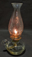 Load image into Gallery viewer, Antique Glass Finger Hold Oil Lamp / Lantern - With Chimney
