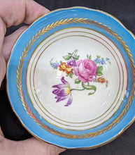 Load image into Gallery viewer, AYNSLEY Fine Bone China Teacup &amp; Saucer - Teal, Gold &amp; Floral Bouquet
