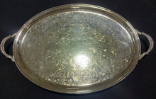 Load image into Gallery viewer, Viking Plate EP Brass Lead Mounts Serving Platter with handle 26&quot; x 16&quot;
